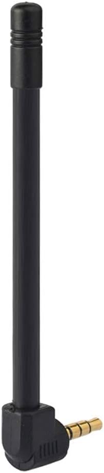 Bingfu 3.5mm mini FM radio antenna with a compact telescopic design and premium silver stainless steel finish