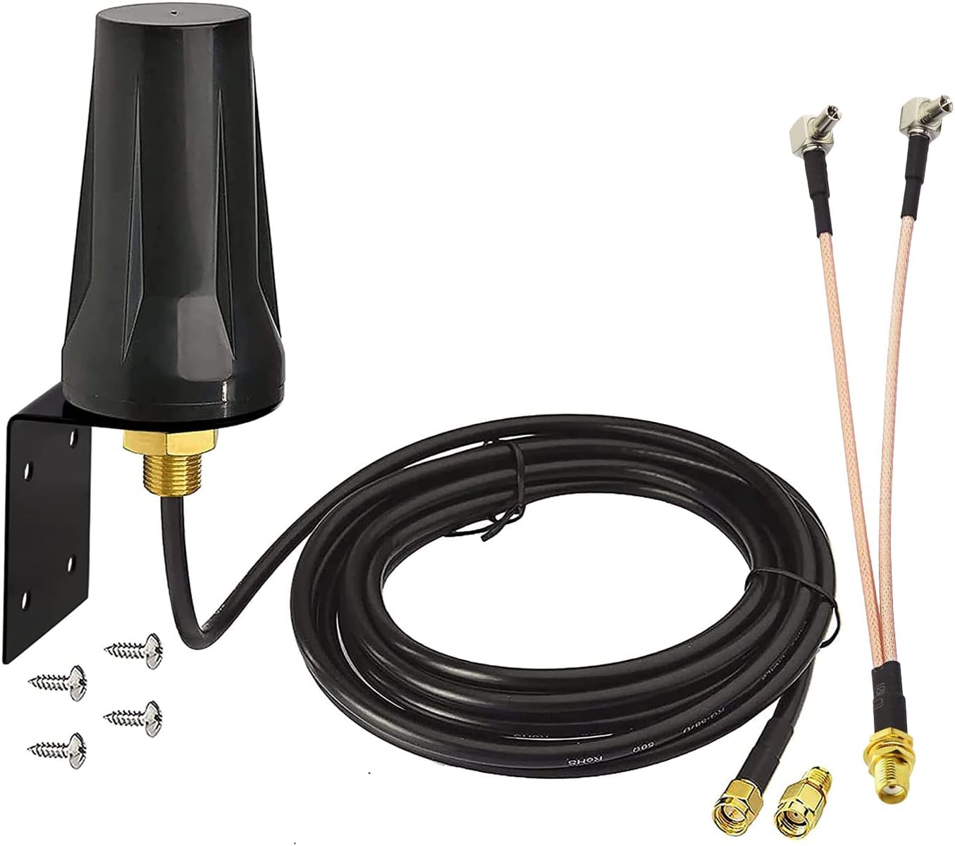 Bingfu 4G LTE magnetic antenna kit with SMA female to dual TS9 male splitter cable for mobile hotspots