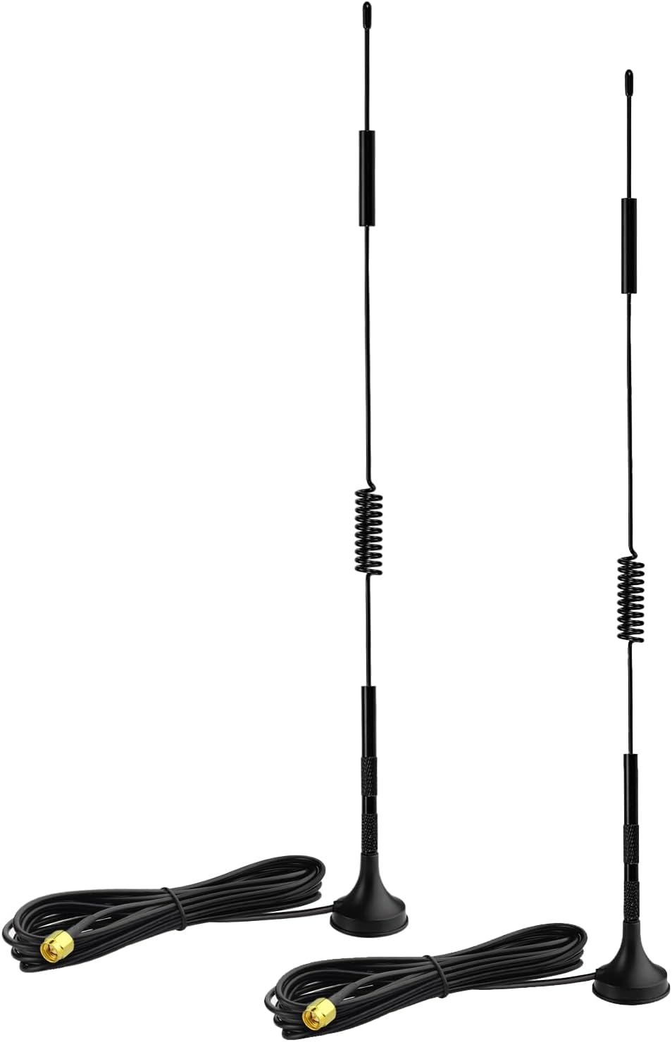 Bingfu 5dBi 4G LTE MIMO magnetic antennas 2-pack with SMA male connectors and 10ft cable