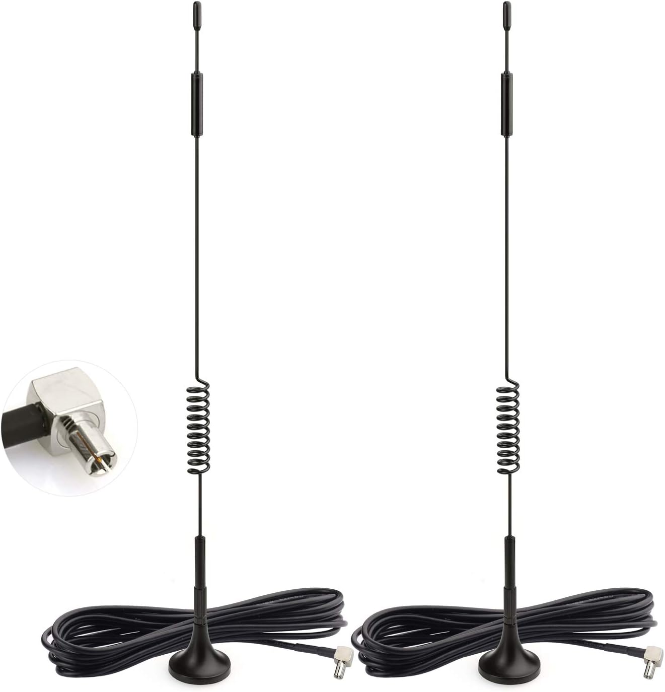 Bingfu 7dBi 4G LTE MIMO Antennen-Set mit TS9 Stecker und Magnetfuß für stabilen Signalempfang