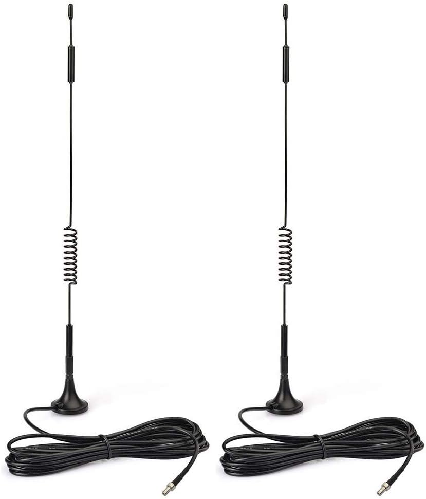 Bingfu 7dBi 4G LTE MIMO antennas 2-pack with TS9 male connectors and magnetic base for high-speed internet