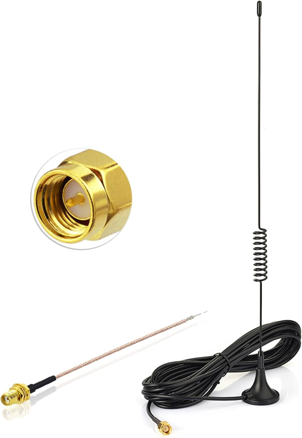 Bingfu 868MHz LoRa Antenna, 5dBi High Gain - Magnetic Base, 2m RG174 Cable - For Homematic CCU3/CCU2, Arduino, GSM/GPRS & LoRaWAN DIY Projects