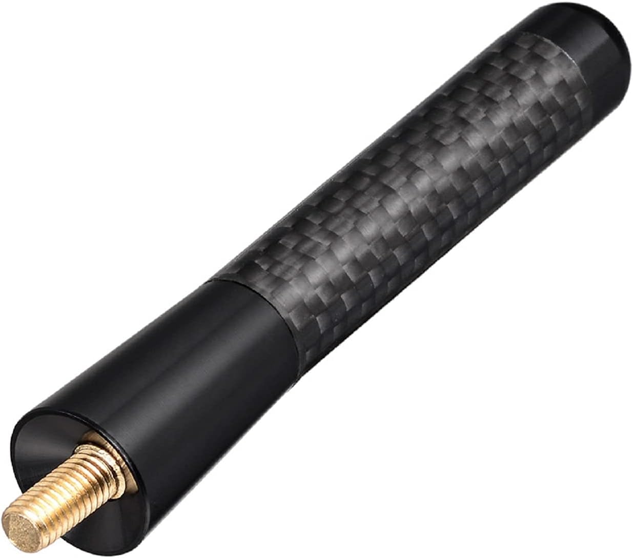 Bingfu 8cm compact car antenna made of high-grade T6061 billet aluminum with a sleek matte black anodized finish