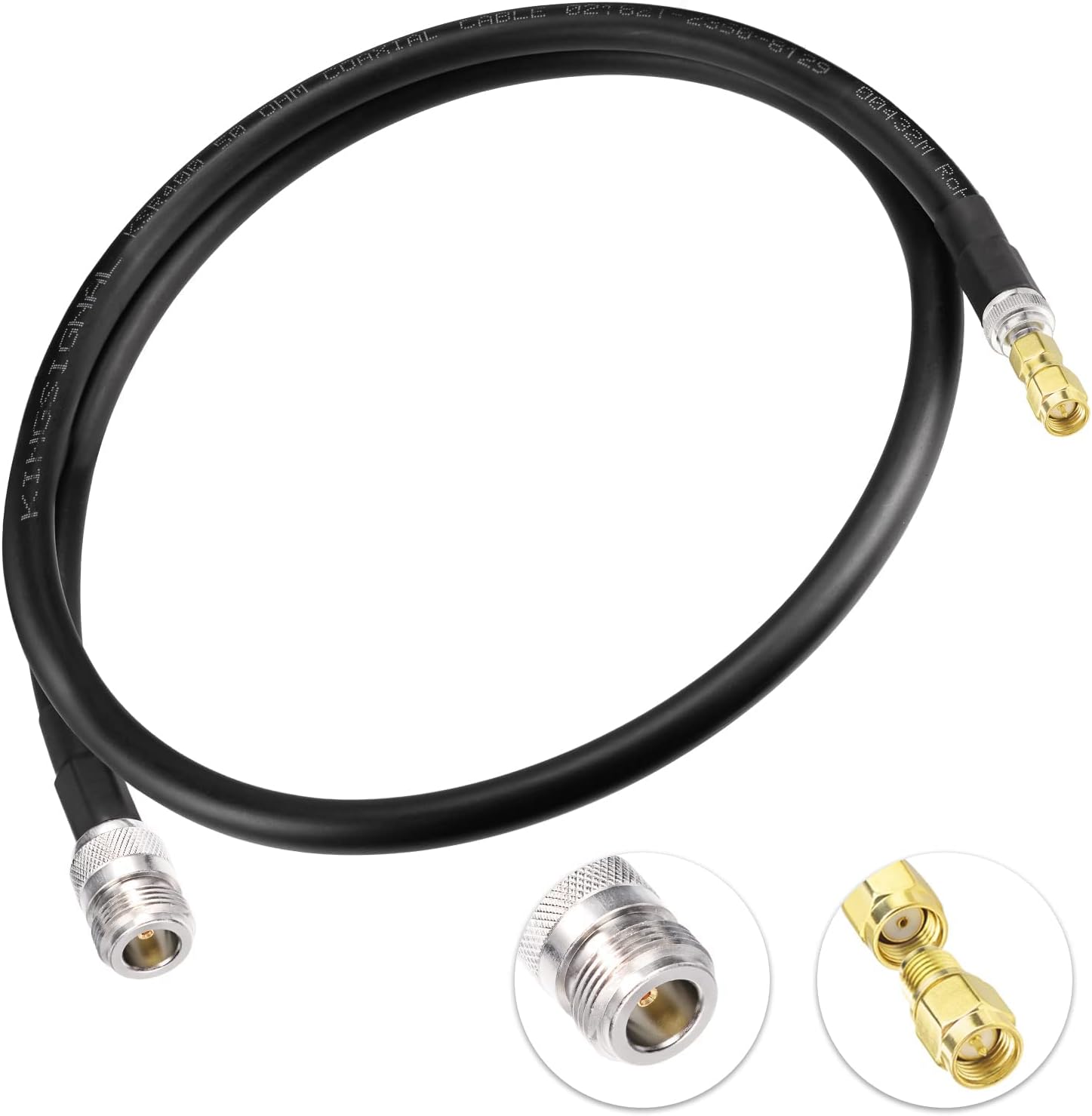 Bingfu ALSR400 3.3ft RF coaxial extension cable N-Female to RP-SMA Male for LoRaWAN antenna.