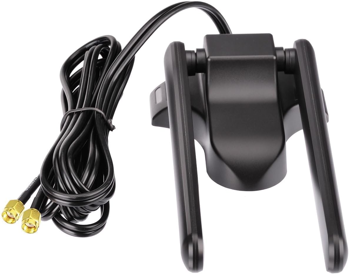 Bingfu Tri-band WiFi 6E magnetic mount antenna with dual RP-SMA male connectors and 6.5ft extension cable
