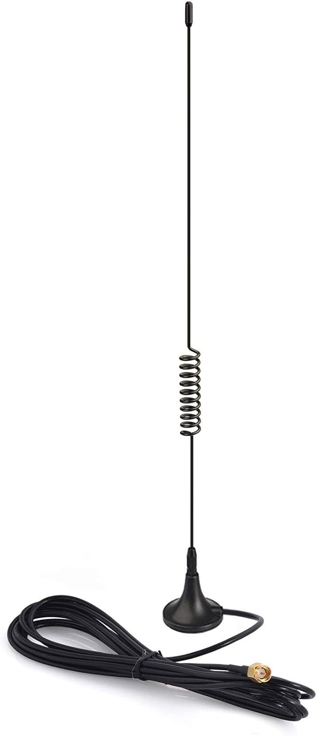 Bingfu magnetic DAB+ antenna with a high-gain slim mast and a 5-meter extra-long RG174 extension cable for maximum placement flexibility