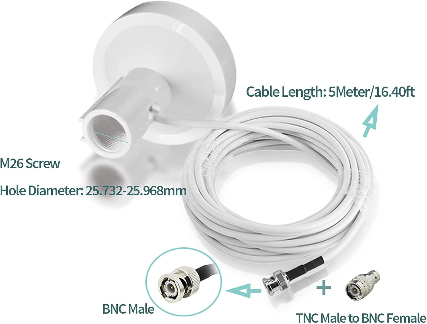 Bingfu marine GPS antenna with 5m cable for boat navigation systems