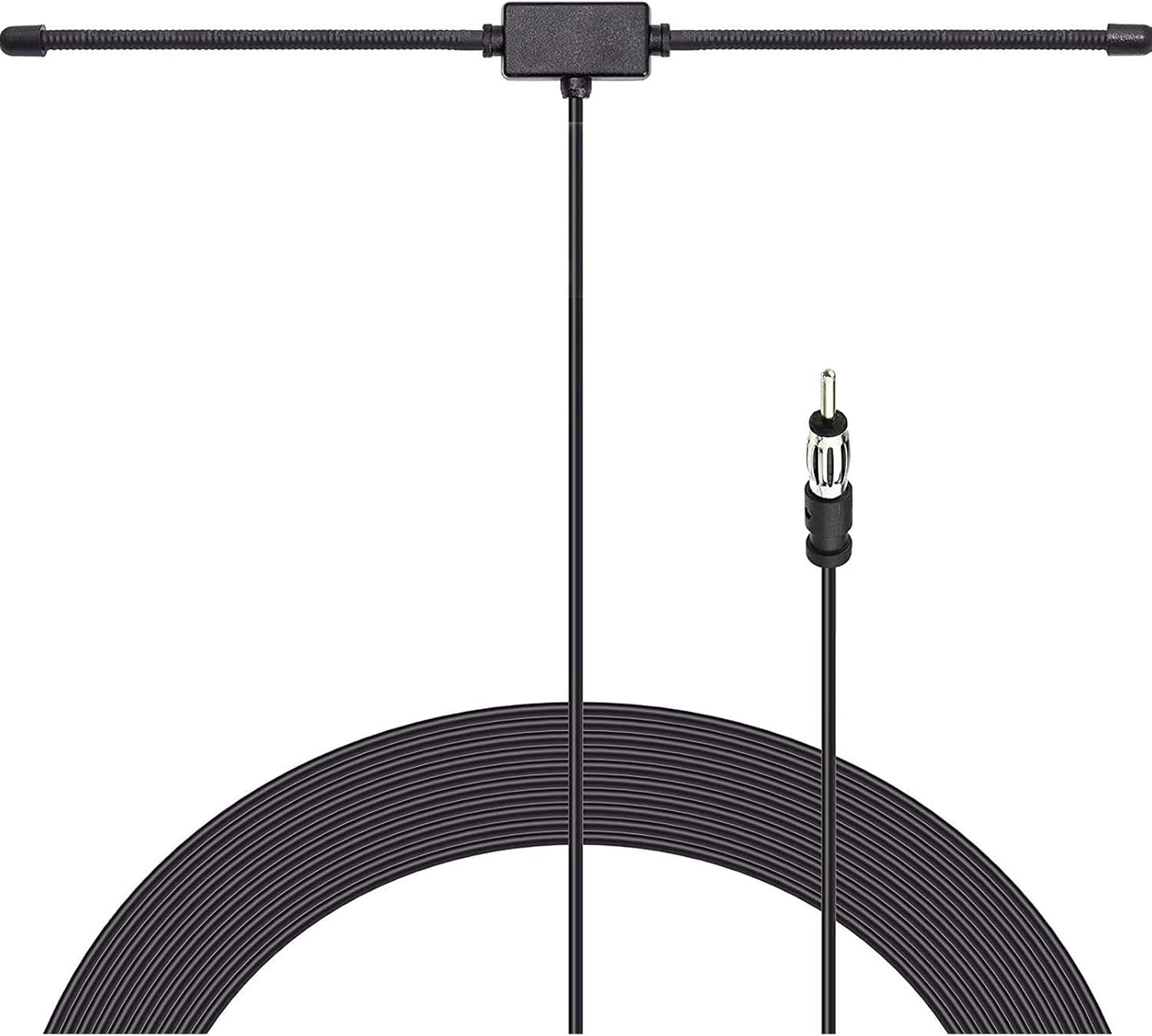 Bingfu universal car radio patch antenna with a compact rectangular design and a standard Motorola DIN connector