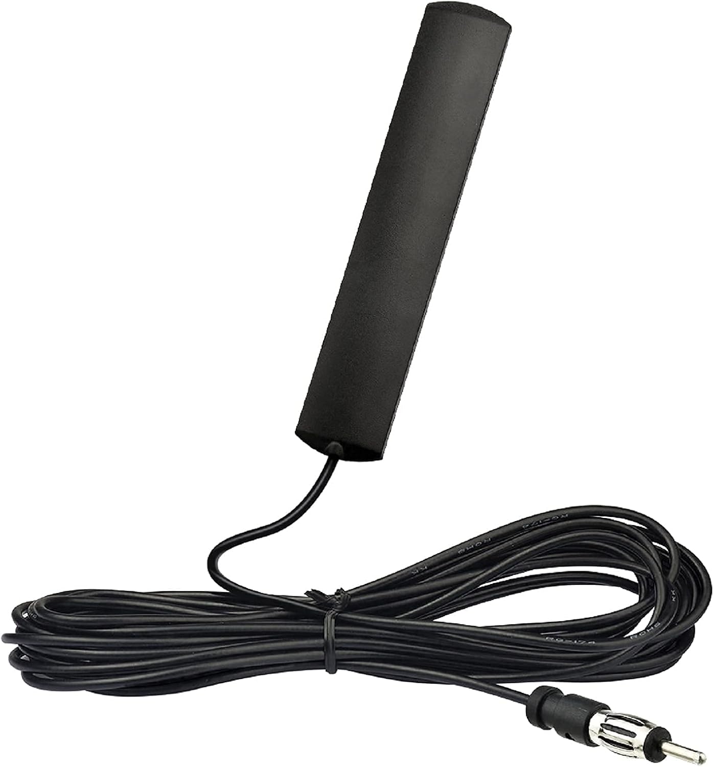 Bingfu universal car radio patch antenna with a sleek black hidden design, 3-meter extension cable, and standard DIN male connector