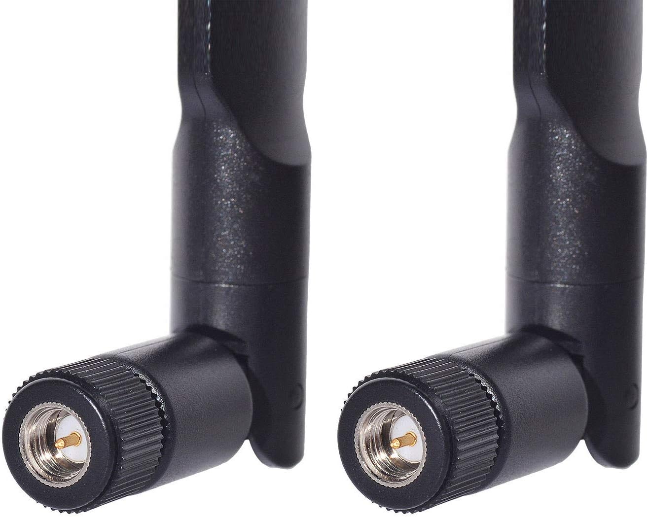 Close-up of SMA Male connector showing internal threads and center pin - NOT for standard WiFi routers