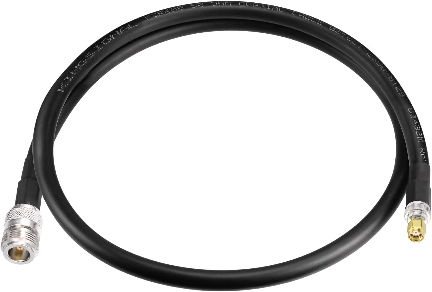Close-up of high-quality ALSR400 low loss coaxial cable shielding and copper core