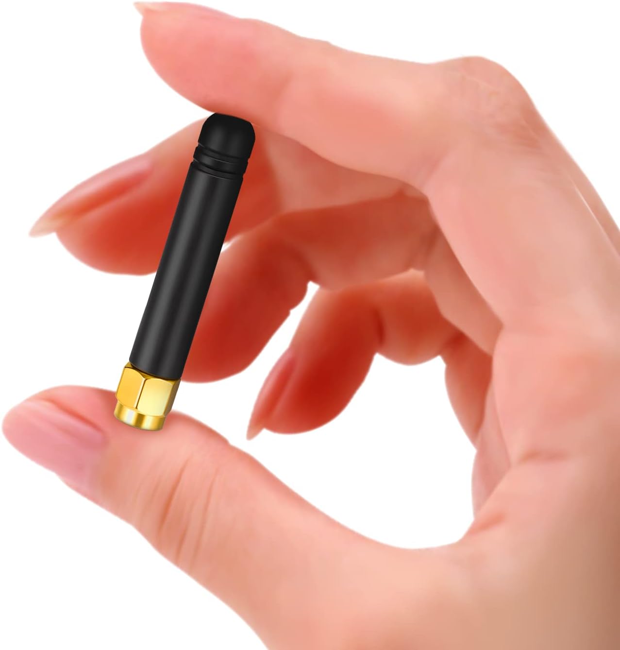 Close-up of the 2dBi omnidirectional stubby antenna with a fixed straight design for maximum space-saving