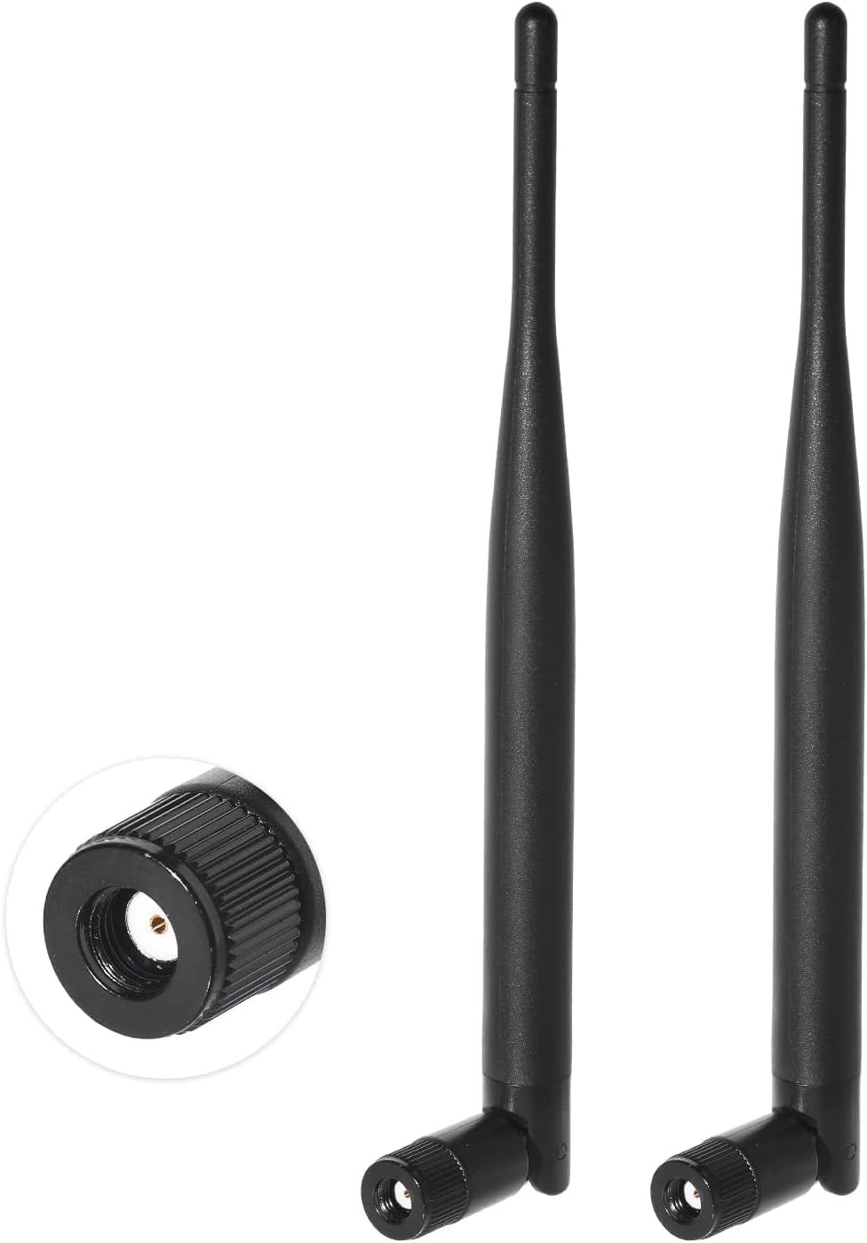 Close-up of the IPEX U.FL (MHF1) larger connector vs standard RP-SMA female for legacy WiFi cards