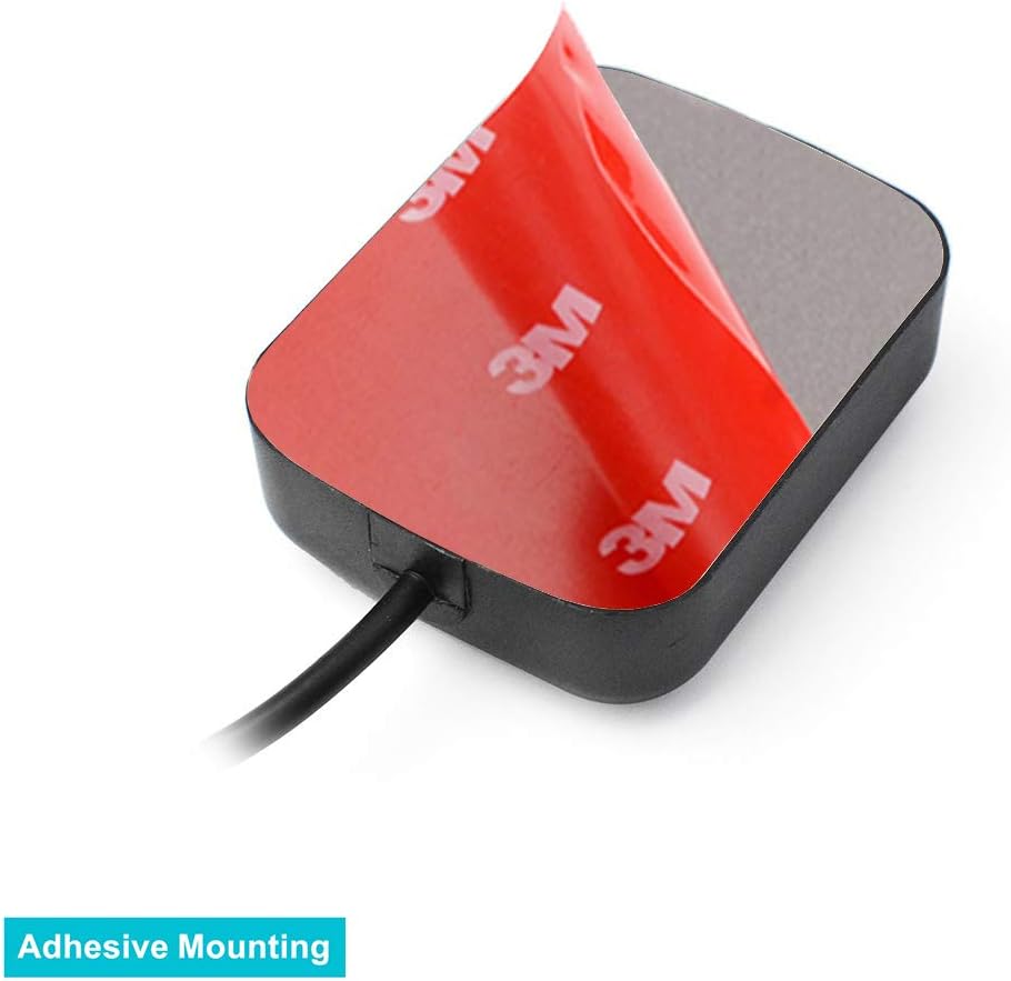 Close-up of the compact, weather-resistant GPS module with high-sensitivity LNA (Low Noise Amplifier) for 1575.42MHz signal boost