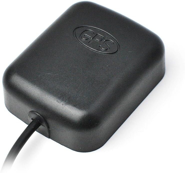 Close-up of the compact, weather-resistant GPS module with high-sensitivity LNA (Low Noise Amplifier) for 1575.42MHz signal boost