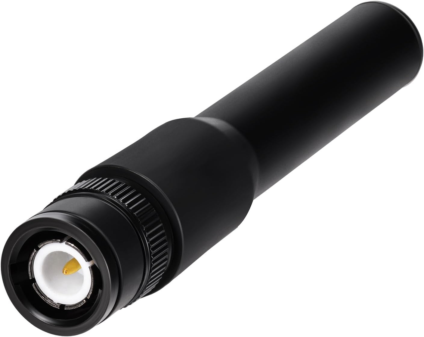 Close-up of the durable BNC connector and flexible antenna material