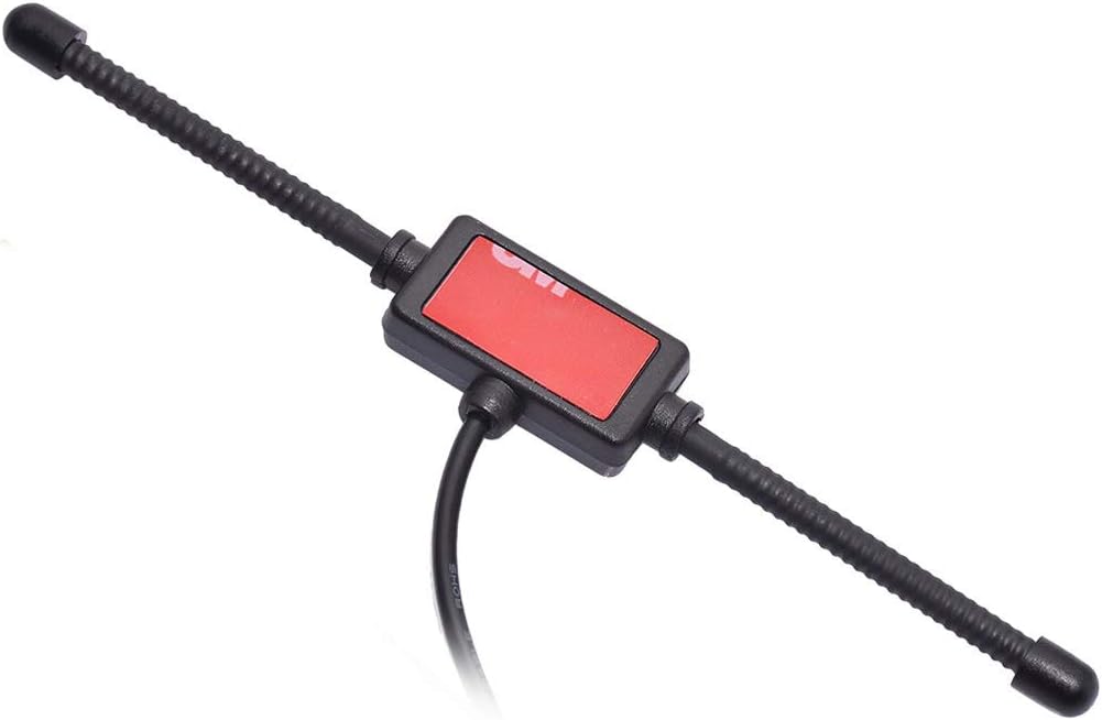 Close-up of the high-quality 3M adhesive backing on the antenna amplifier box, ensuring a secure and heat-resistant bond to glass
