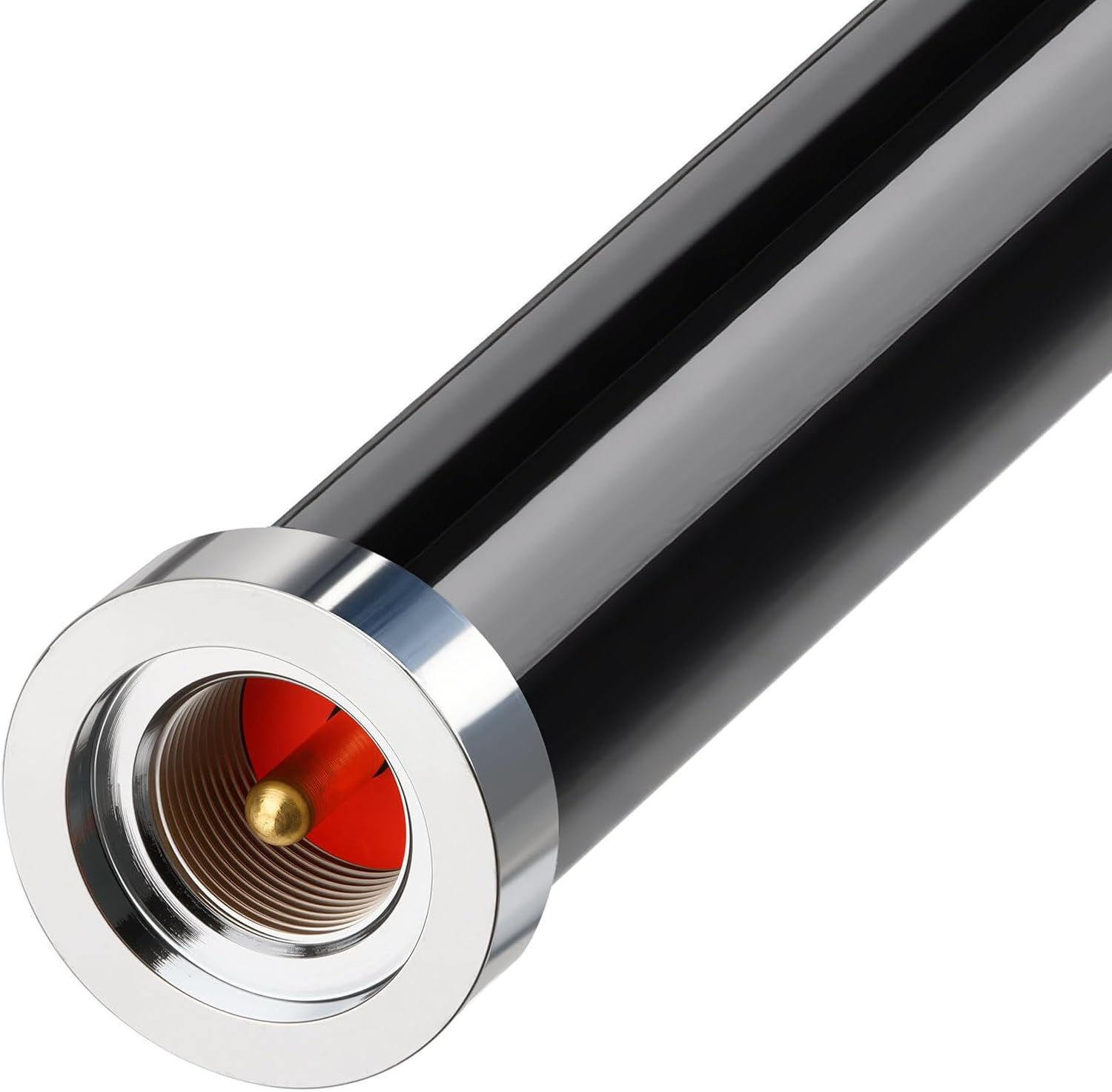 Close-up of the reinforced antenna whip and high-quality construction for durability