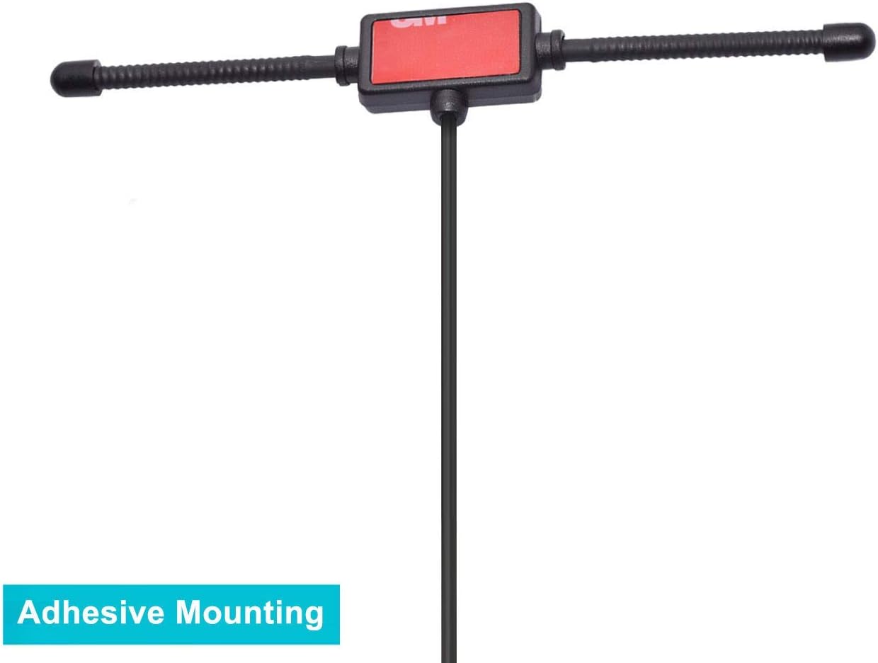 Close-up of the sleek, low-profile antenna design and adhesive mount surface