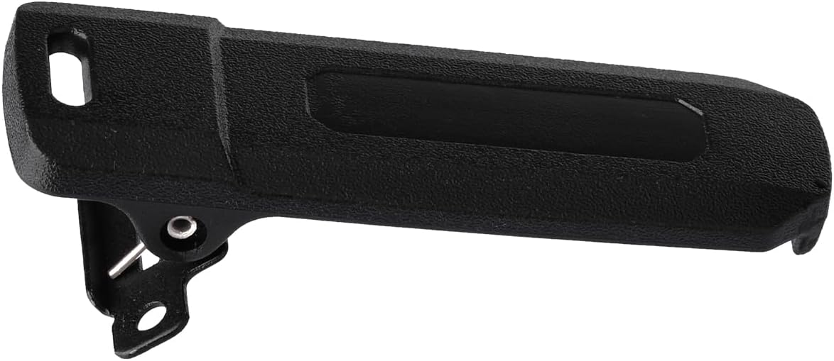 Close-up of the spring-loaded mechanism and high-quality plastic material of the belt clip