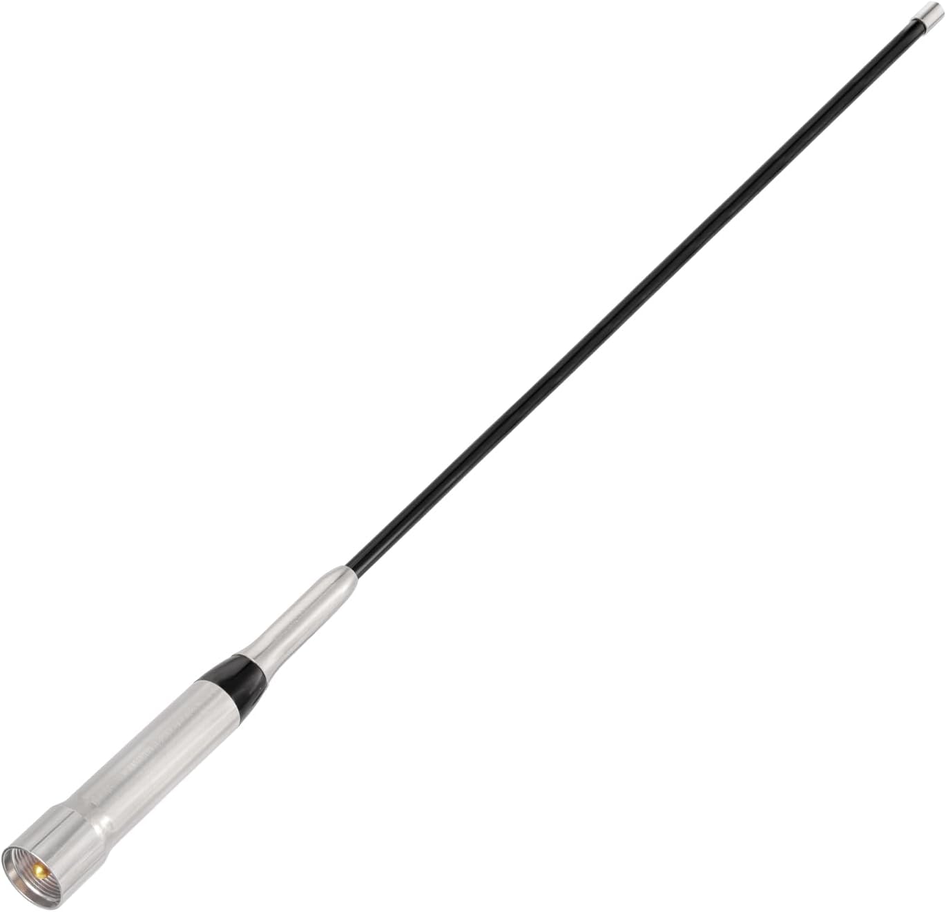 Close-up of the strong magnetic base with protective rubber padding and the premium fiberglass antenna mast