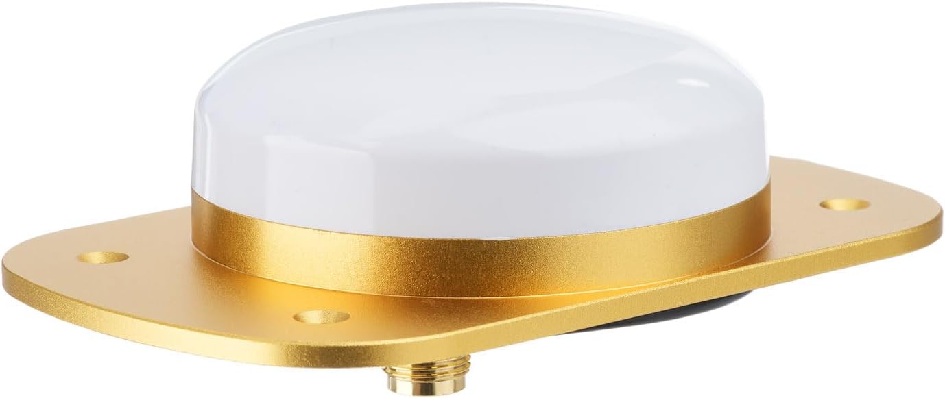 Close-up view of the rugged, professional-grade GNSS antenna housing and reinforced build