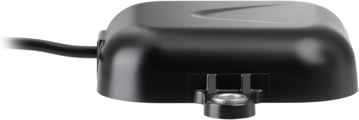 Close-up view of the rugged, waterproof antenna housing and integrated RG174 cable.