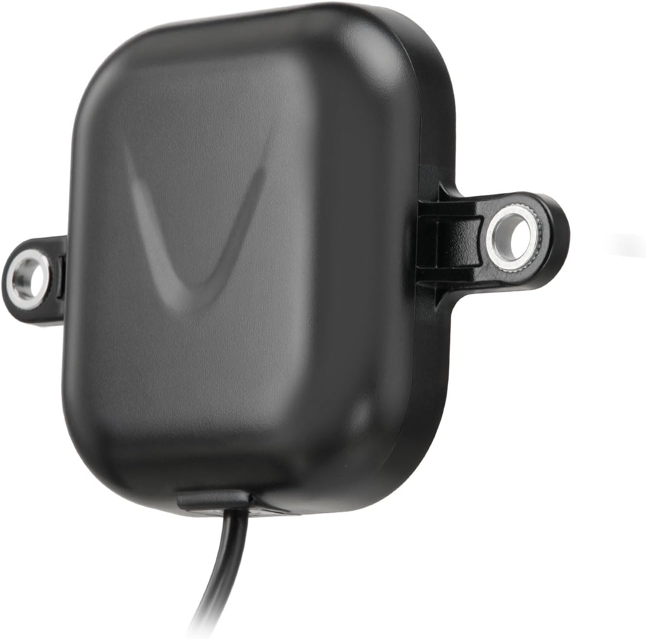 Close-up view of the rugged, waterproof antenna housing and integrated RG174 cable