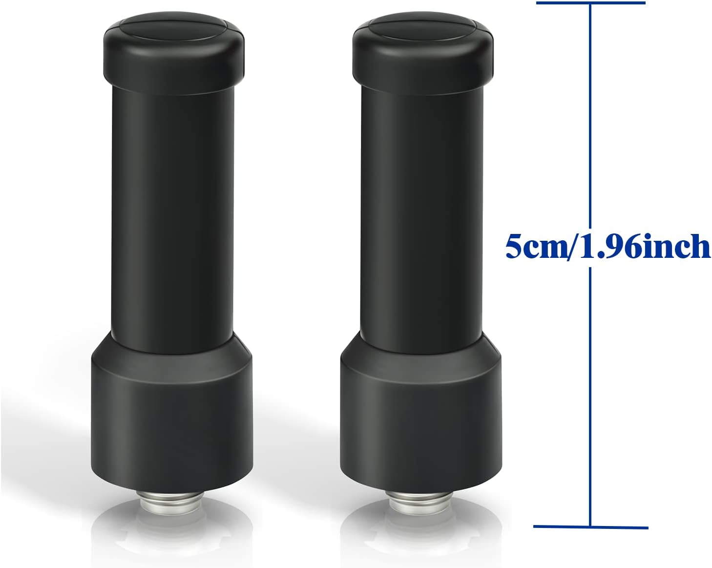 Compact dimensions showing the low-profile design compared to stock long antennas