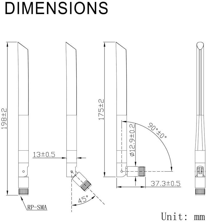 Detail of Bingfu WiFi antenna 6dBi radiator and 30mm strong magnetic base for stable mounting