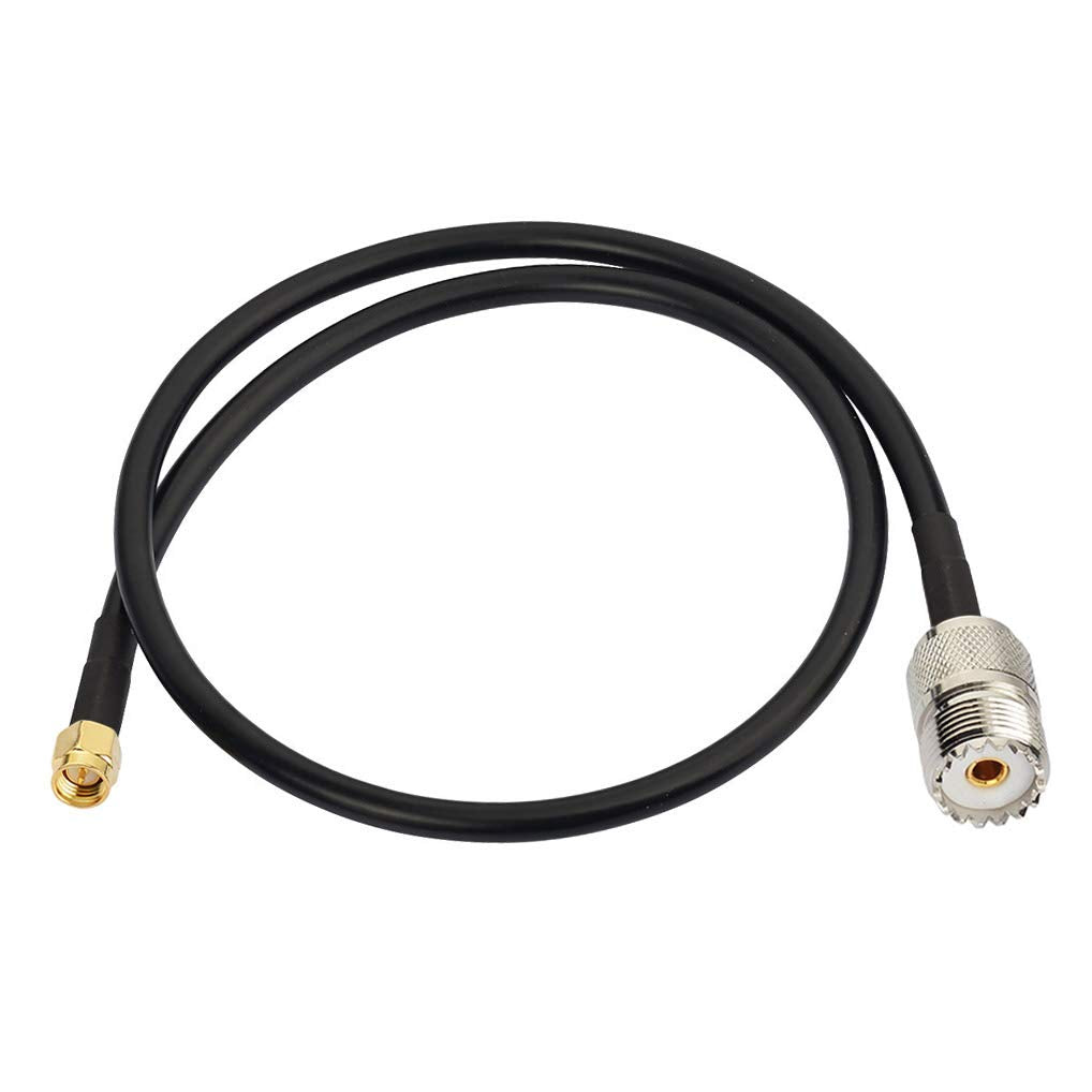 Detailed view of SMA male (pin) and SO239 female (threads/receptacle) connectors2