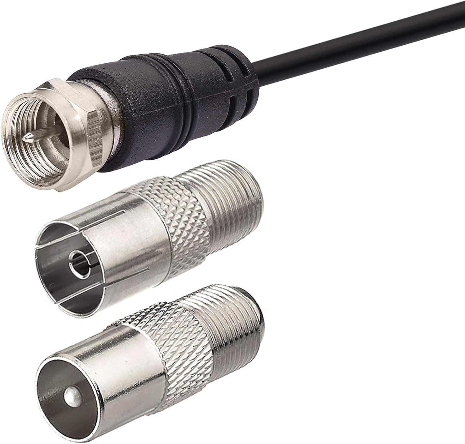 Detailed view of the FM connector and AM bare wire/plug interface