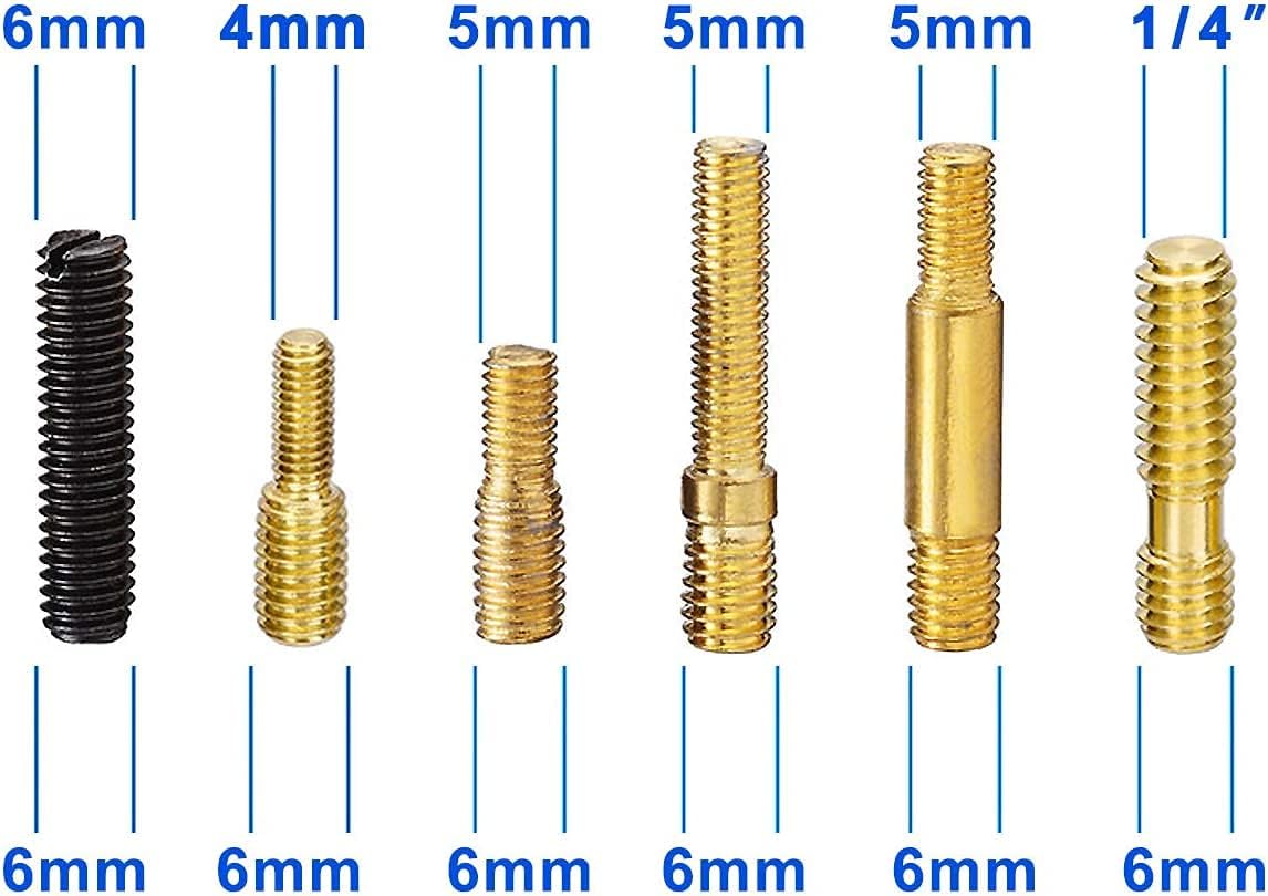 Display of the included 3 universal screw adapters (M4.0, M5.0, M6.0) ensuring a perfect fit for various European and Japanese car bases