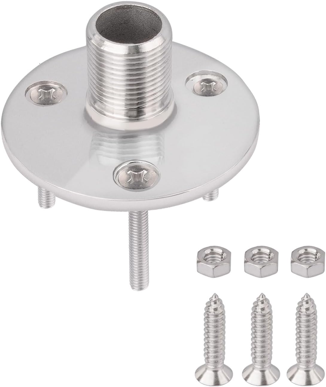 Heavy-duty 316 stainless steel marine VHF antenna ratchet mount