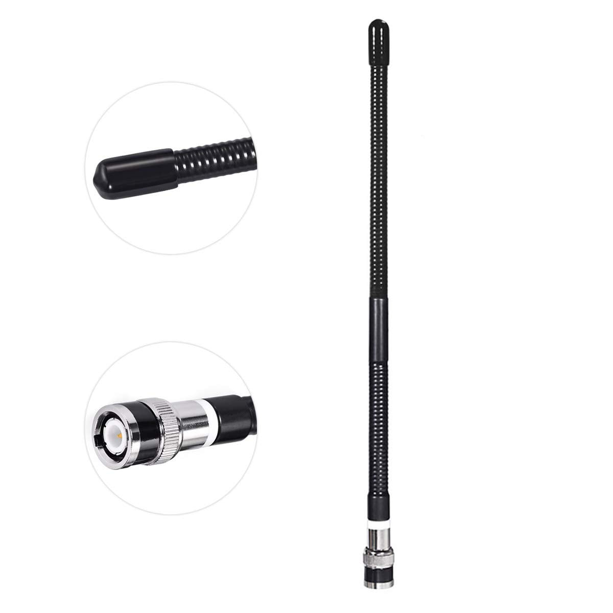 High conductivity BNC male interface connector of Bingfu 27MHz handheld portable radio scanner whip antenna