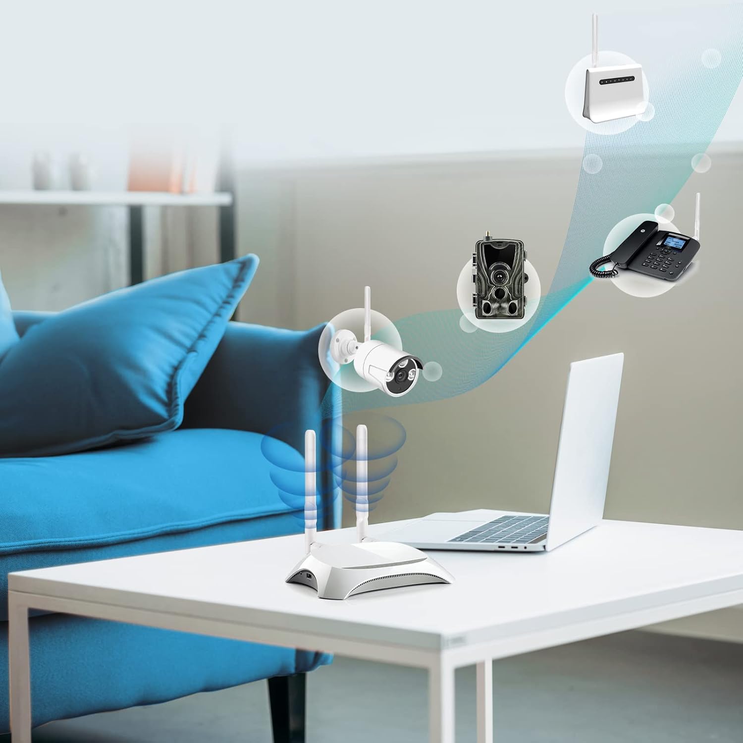 Installing dual Bingfu SMA male antennas on a 4G LTE wireless CPE router