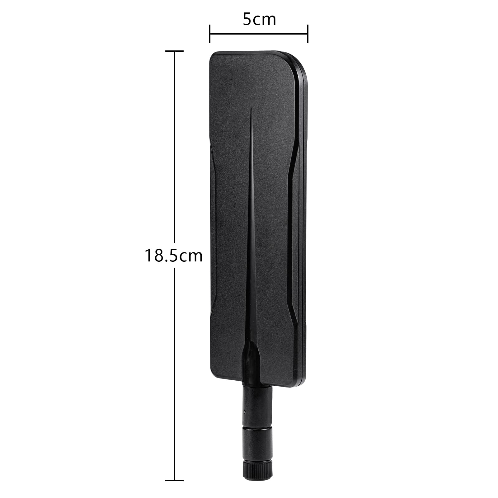 Length and diameter of the 8dBi RP-SMA antenna with flexible 90-degree fold