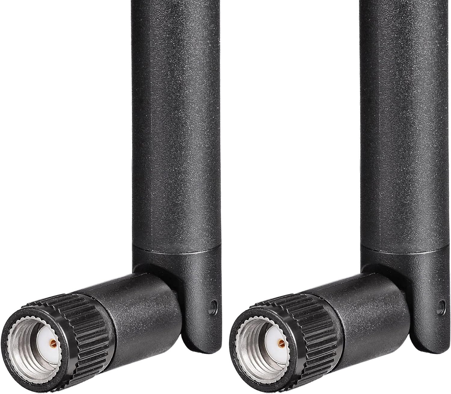 Macro view of RP-SMA Male connector (internal threads with a center hole) - industry standard for WiFi devices