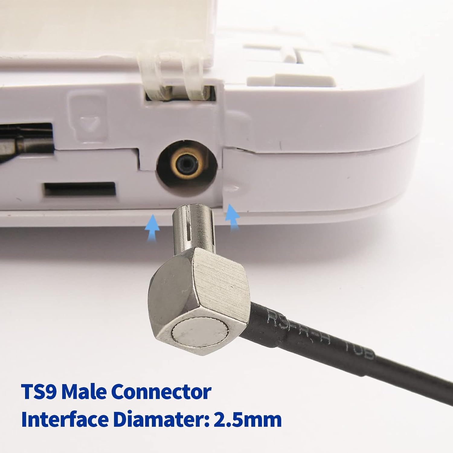 Macro view of the precision TS9 male connector for secure fit on mobile broadband devices