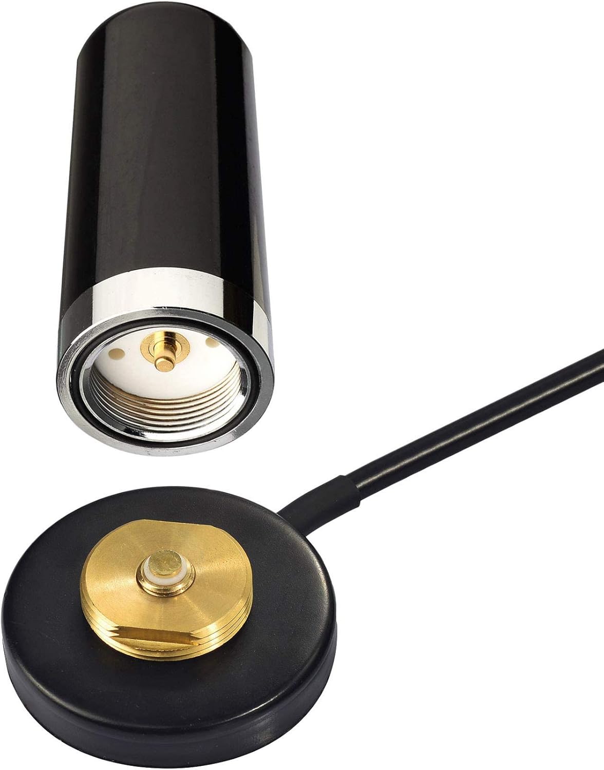PL259 (UHF Male) connector on high-quality low-loss cable—compatible with all standard mobile ham radios