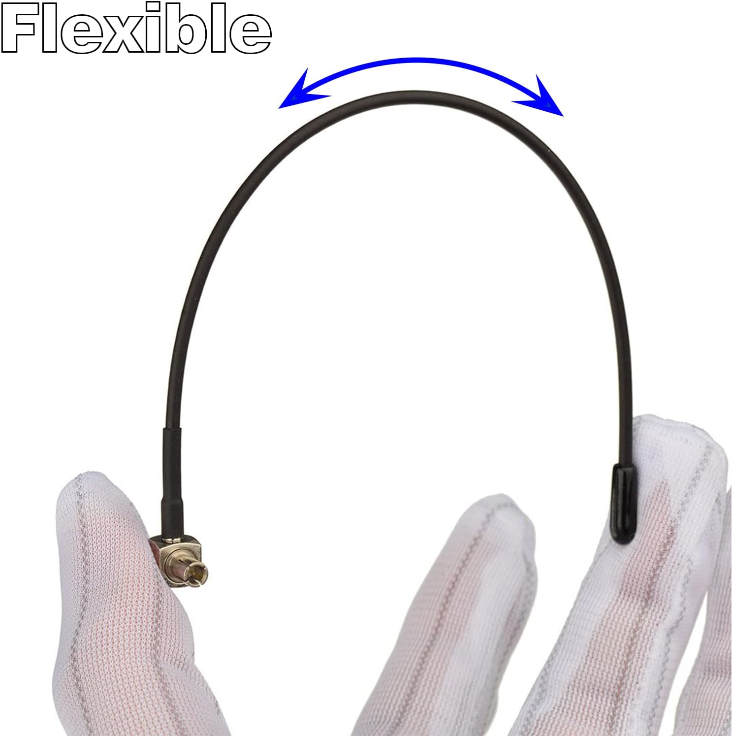Pair of Bingfu mini soft whip 4G LTE antennas with TS9 male connectors for mobile hotspots