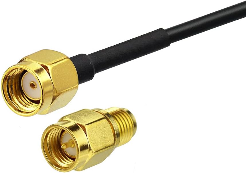 RP-SMA Male connectors with extra SMA adapters includedโcompatible with almost any wireless device