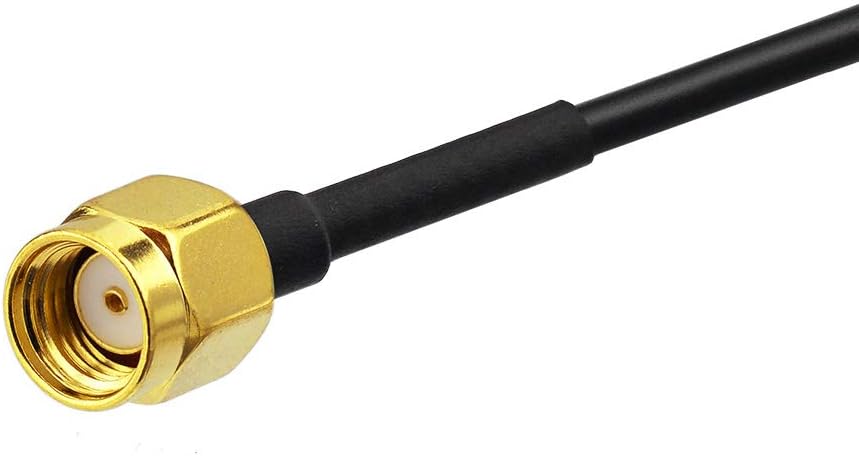 Standard RP-SMA Male connector (internal threads with center hole) - compatible with ASUS, TP-Link, and Netgear gear