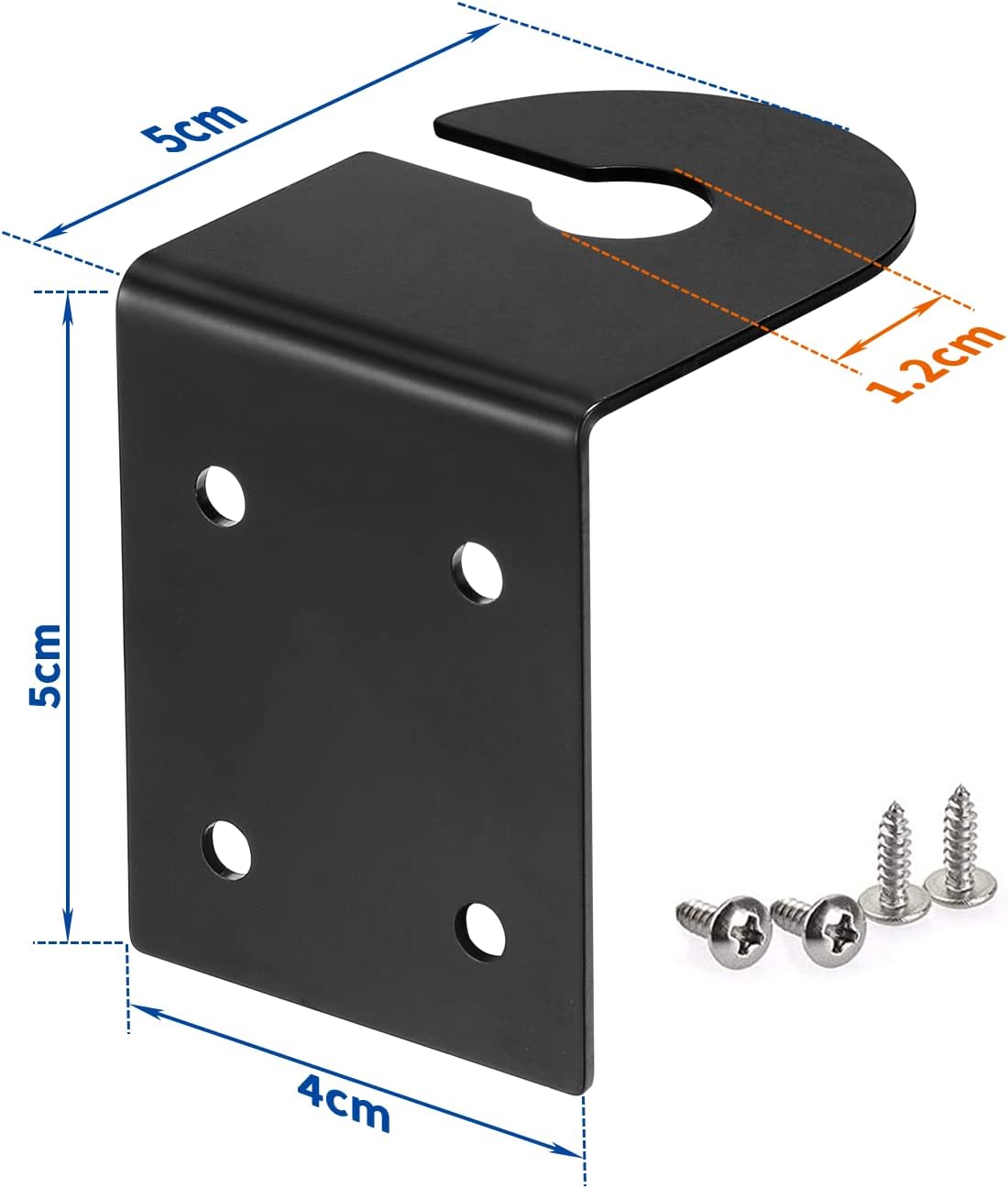 Technical diagram detailing the compact antenna height and wall bracket mounting holes