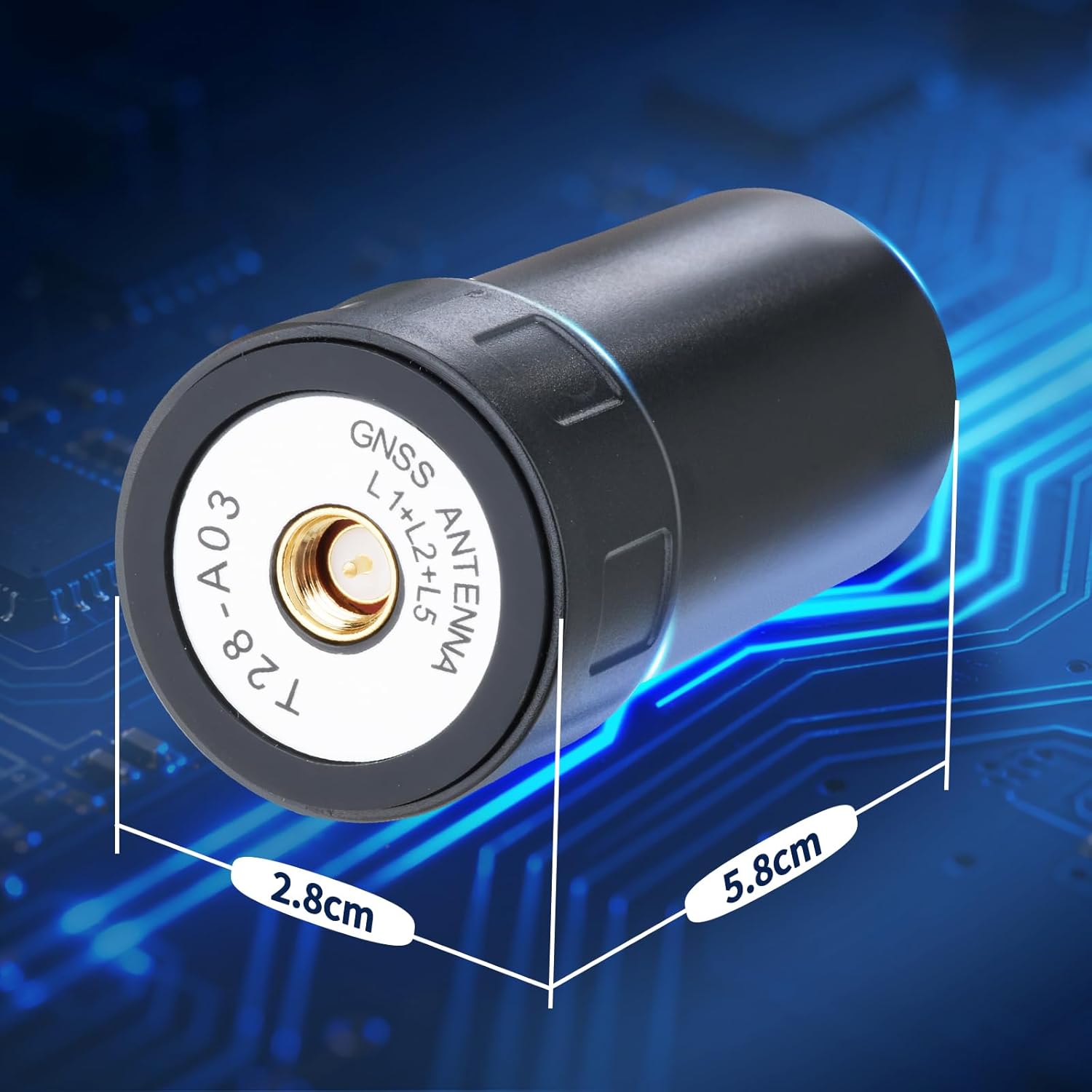 Technical specification diagram showing the compact helix dimensions for easy drone integration
