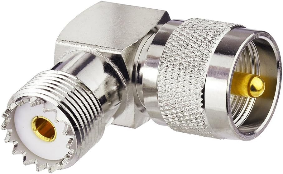 UHF male PL259 plug to UHF female SO239 jack interface details, 50 Ohm impedance