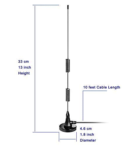 Bingfu Dual Band VHF UHF 136-174MHz 400-470MHz Ham Radio Magnetic Base Antenna Handheld Two Way Radio SMA Female Antenna for Kenwood Wouxun BaoFeng BF-F8HP UV-5R UV-82 BF-888S Ham Radio Walkie Talkie