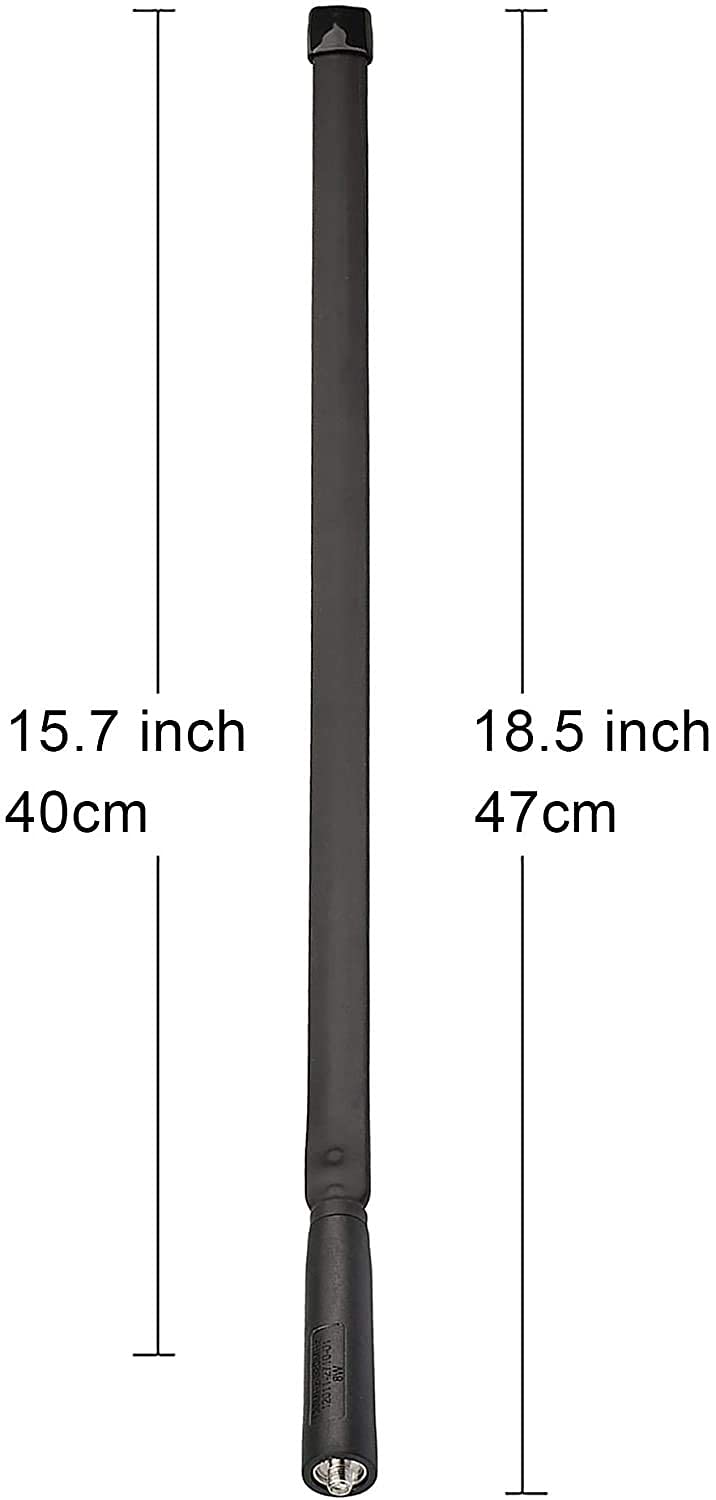 Bingfu Dual Band VHF UHF 136-520MHz 18.5 inch Foldable CS Tactical SMA Female Ham Radio Antenna for Kenwood Wouxun Baofeng BF-F8HP UV-5R UV-82 BF-888S GT-3 Handheld Ham Two Way Radio Walkie Talkie