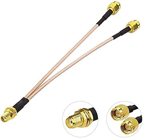 Bingfu 4G LTE Antenna Adapter Splitter Cable SMA Female to Dual SMA Male Cable 15cm 6 inch Compatible with 4G LTE Wireless Router CPE Hotspot Cellular Gateway Industrial IoT Router Mobile Modem
