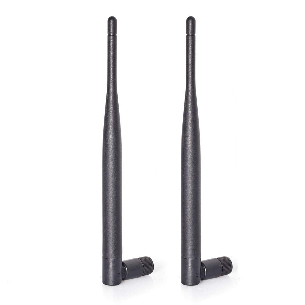 Bingfu Dual Band WiFi 2.4GHz 5GHz 5.8GHz 6dBi SMA Male Antenna (2-Pack) for Wireless Vedio Security IP Camera Recorder Surveillance Recorder Truck Trailer Rear View Backup Camera Reversing Monitor